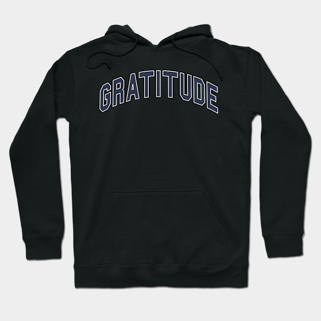 Gratitude (navy) Hoodie by BeeHappyTees